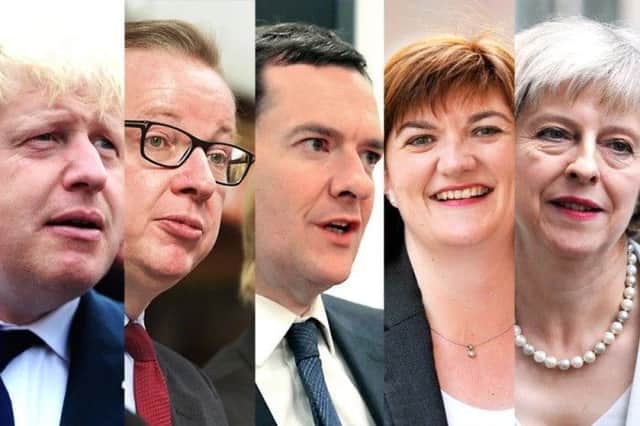 From left: Boris Johnson, Michael Gove, George Osborne, Nicky Morgan, Theresa May