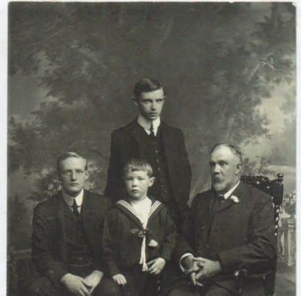 Whiteley Tolson and sons Gerald on left,  Robert standing at back and Jim.