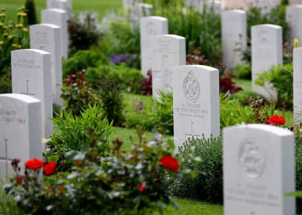 General view of headstones around the Thiepval Memorial in France. Picture Gareth Fuller/PA Wire