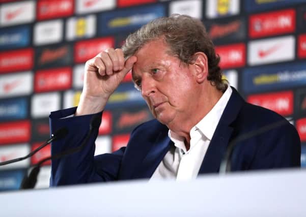 England manager Roy Hodgson during a press conference in Chantilly, France, after losing 2-1 to Iceland.