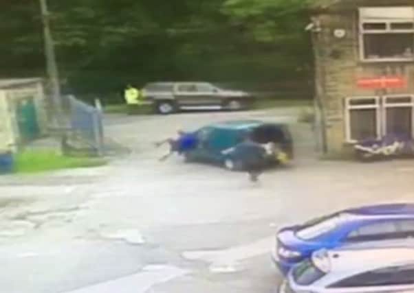 Video shows Craig Morrell being bounced off the bonnet of a van as it accelerated out of the yard at Swanglen Metals in Bingley. Picture: Ross Parry Agency