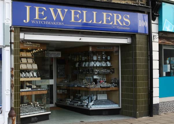 Neimantas Jewellers in Commercial Street, Brighouse, was targeted by robbers yesterday.