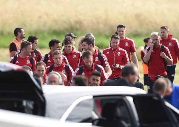 Wales players arrive at Dinard Airport. (Picture: Joe Giddens/PA Wire)