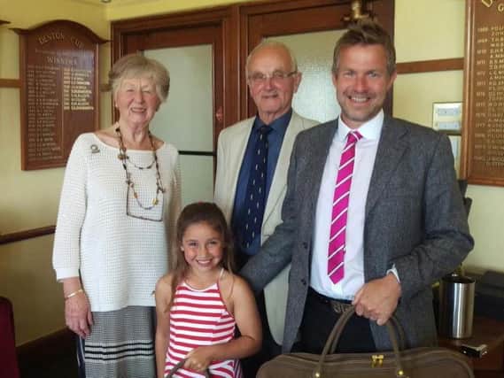 Presidents Cup winners Lucia Maturi and Jamie Shepherd pictured with Lindrick club presidents Gill and Mike Rawlin.