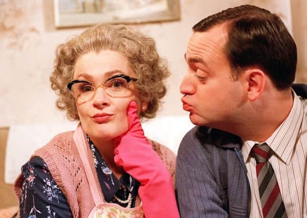 Caroline Aherne found fame as Mrs Merton, here seen with co-writer and co-star Craig Cash. Credit: BBC.