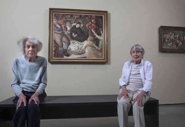 Stanley Spencer's Daughters Unity (left) and Sharin taking a first look at the Hepworth Wakefield's major retrospective exhibition, Stanley Spencer; Of Angels and Dirt. Picture: Tom ilston/The Hepworth Gallery.
