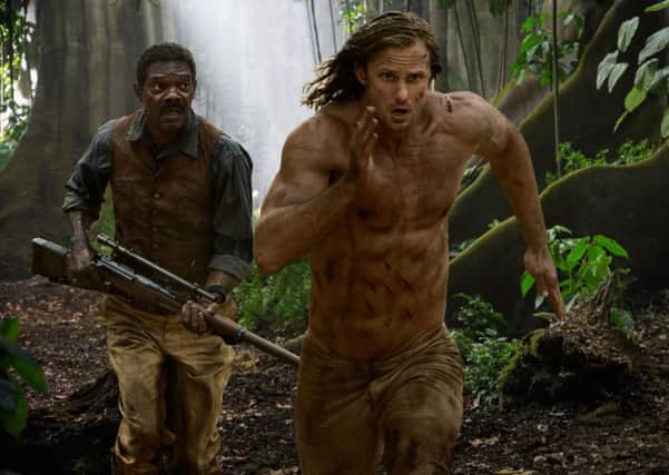 Samuel L Jackson and Alexander Skarsgard in The Legendof Tarzan.