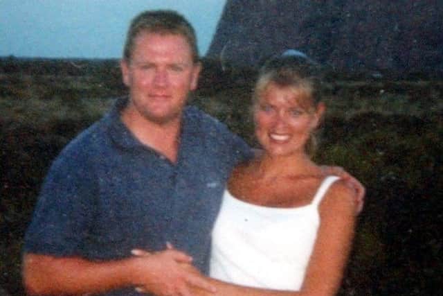 Samantha Roberts with husband Steven, who was killed in Iraq.