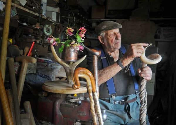 Stickmaker Ken Horner of Follifoot near Harrogate.  Picture: Tony Johnson.