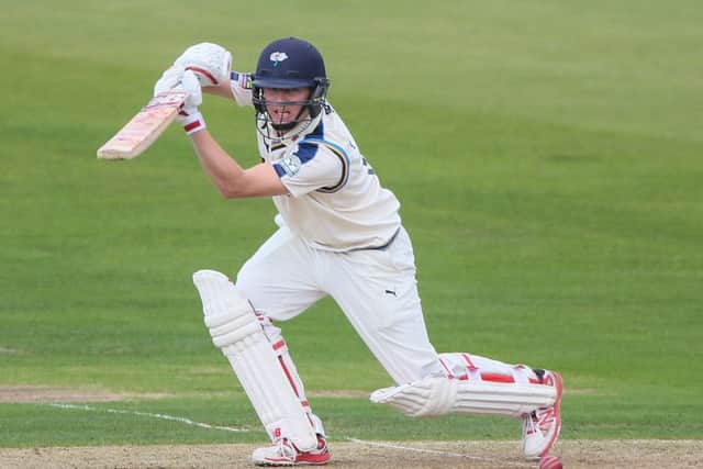 HE's BACK: Yorkshire's Gary Ballance hits out.