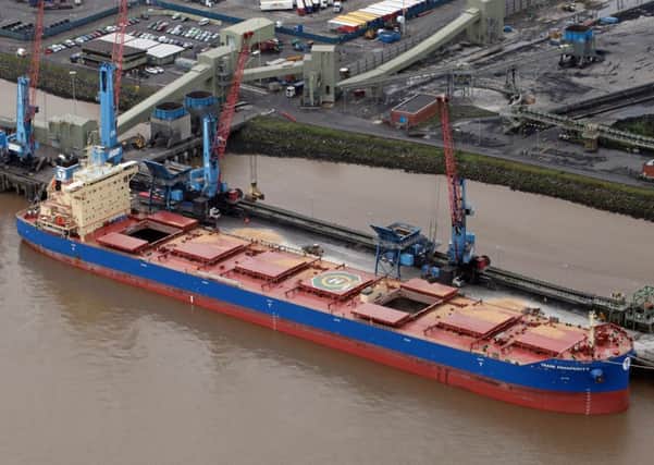 The shipment of 70,000 tonnes of feed wheat is being loaded onto Trade Prosperity, a 229-metre vessel, at the Port of Immingham, near Hull.