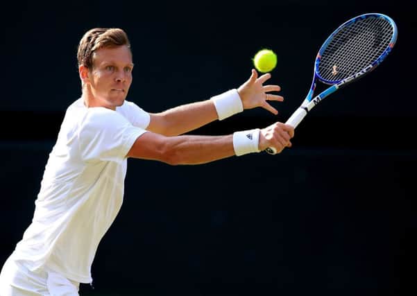 Tomas Berdych in action against Andy Murray Picture: John Walton/PA.