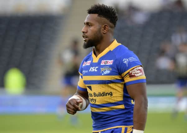 Leeds Rhinos' James Segeyaro, in action against Hull FC last Friday.
 Picture: Bruce Rollinson