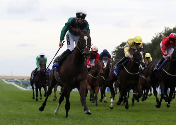 Limato ridden by Harry Bentley (front left) wins The Darley July Cup at Newmarket. Picture: Simon Cooper/PA Wire