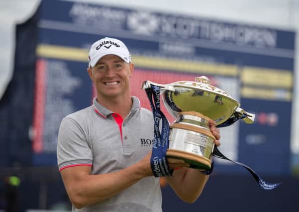 Sweden's Alex Noren with the trophy after winning the 2016 AAM Scottish Open at Castle Stuart.