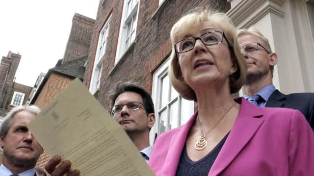 Screen grab taken from a video of Andrea Leadsom speaking to the media in Westminster, London, where she confirmed that she is quitting the race to succeed David Cameron, saying a nine-week leadership campaign at such a critical time for the UK would be 'highly undesirable'.