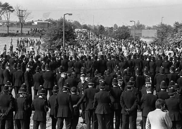 A scene from the Battle of Orgreave.