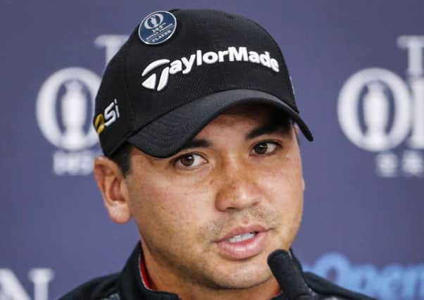 World No 1 Jason Day, who missed out on being in a three-man play-off for the Open title last year, talks to the media yesterday following practice at Royal Troon (Picture: Danny Lawson/PA).