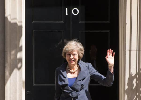 Home Secretary Theresa May leaves 10 Downing Street after the final Cabinet meeting with David Cameron as Prime Minister.