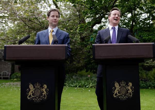 David Cameron's time in office began with a good-humoured press conference with then Deputy prime Minister Nick Clegg