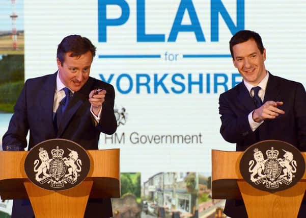 George Osborne and David Cameron in Leeds last year