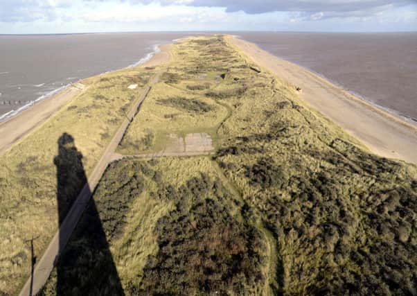Looking north along Spurn Point from the top of the 150ft high lighthouse