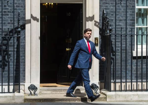 Stephen Crabb leaving Downing Street today