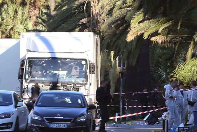 Images from Nice where a lorry has driven into crowds of people in what is being described as a terror attack.