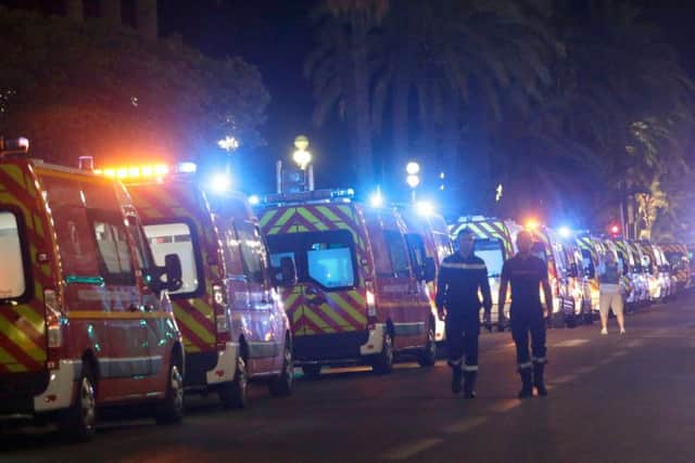 Images from Nice where a lorry has driven into crowds of people in what is being described as a terror attack.