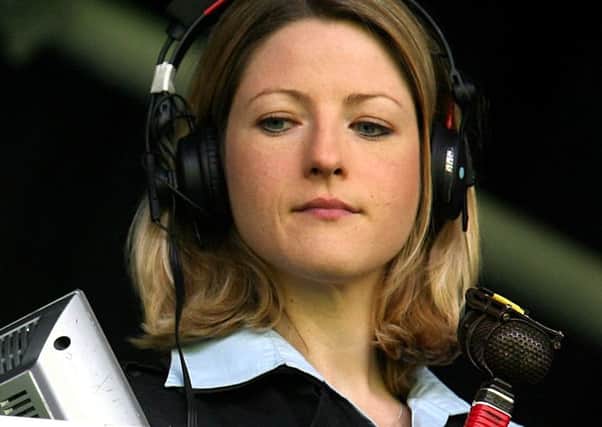 Jacqui Oatley commentating on a football match in 2007. (PA)