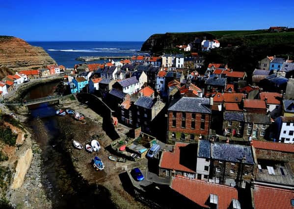 The sheltered fishing village of Staithes