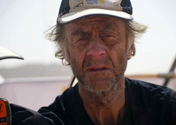 Sir Ranulph Fiennes at the finish line on  the fifth day for the Marathon des Sables - a gruelling six-day ultra-marathon in the Moroccan desert in 2015.
Picture: Marie Curie/Liz Scarff/PA Wire