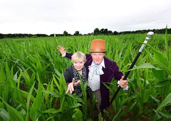 Farmer Tom Pearcy with Julia Dawn Cole from the original Willy Wonka film, where she played Veruca Salt.Picture: Anthony Chappel-Ross