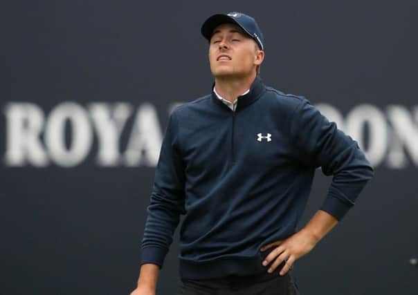 Jordan Spieth reacts after finishing his round on day two of the Open Championship at Royal Troon (Picture: Peter Byrne/PA Wire).