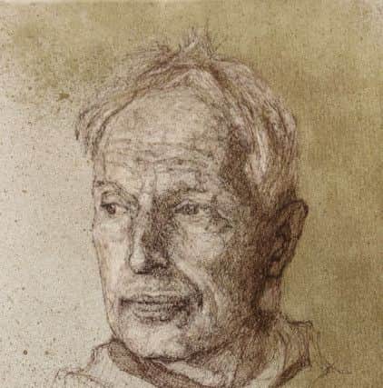 Steve Huison's portrait of Steve Cooper, a regular at The Grosvenor in Robin Hood's Bay.