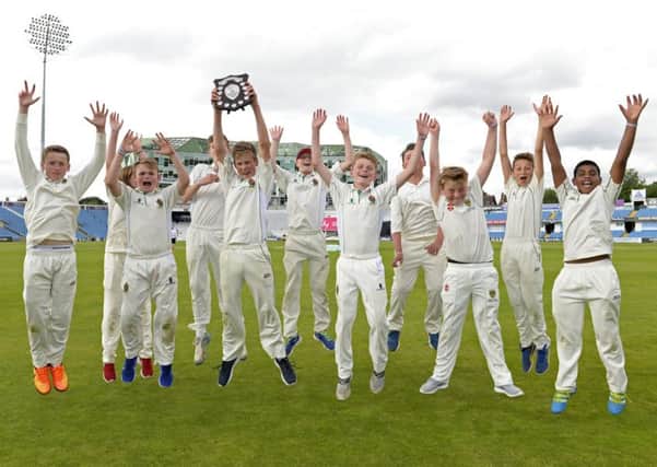 Harrogate Grammar School, winners of the Yorkshire Post Schools Cricket finals at Headingley. (Picture: Bruce Rollinson)