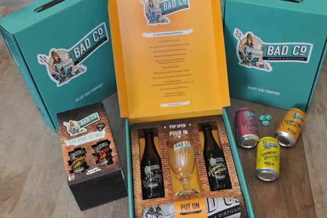 070716  Some of the  gift boxes and products from  The Bad Co Brewing and Distilling  at Dishforth (Gl1010/52b)