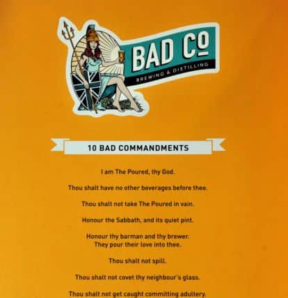070716   The Bad Co Brewing and Distilling 10 Bad Commandments . (Gl1010/52a)