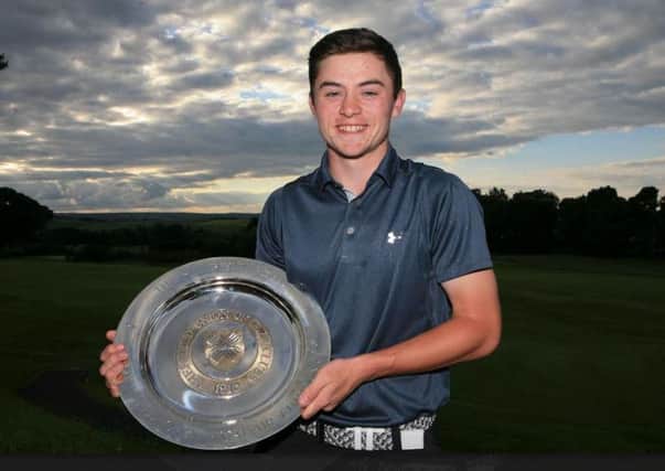 Alex Fitzpatrick, pictured after his recent Sheffield Plate win, is fifth in the Carris Trophy with a round to play (Picture: Driving Golf PR & Media).
