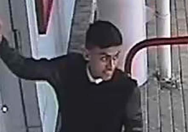 British Transport Police want to trace this man after someone tried to break into a restricted area at Bradford Forster Square railway station.