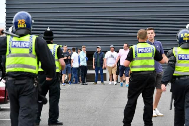 Police and fans face off in Cleethorpes