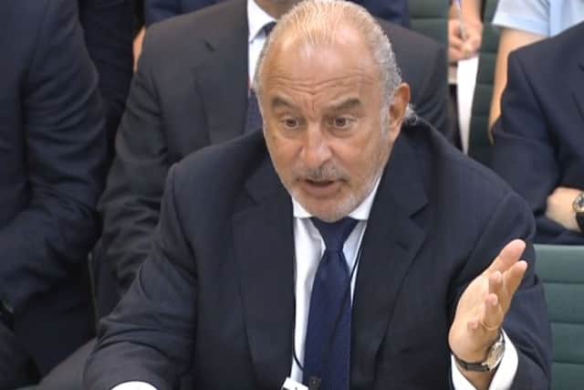 Sir Philip Green gives evidence to the Business, Innovation and Skills Committee and Work and Pensions Committee
