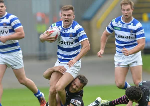 Halifax's Ben Johnston scored an early try, but it was downhill after that. Picture: Anna Gowthorpe