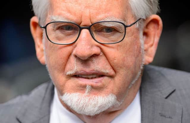 Rolf Harris arriving to be sentenced at Southwark Crown Court