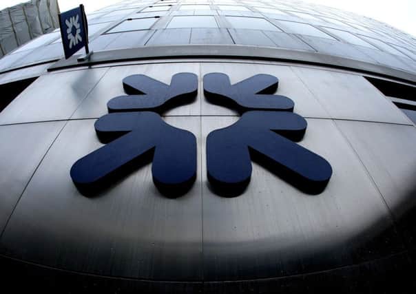 The RBS logo outside a branch of the Royal Bank of Scotland