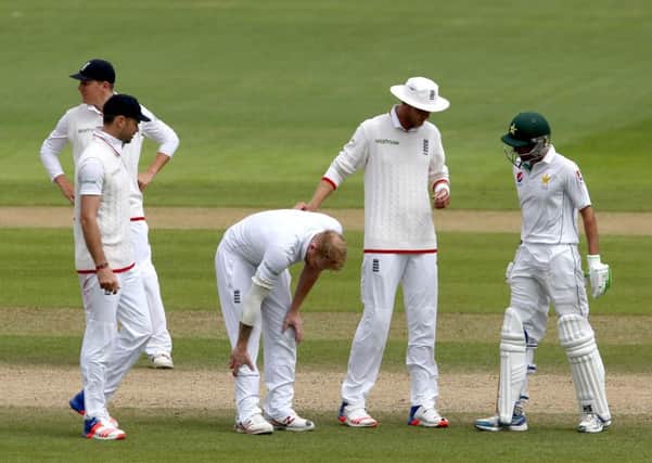 England's Ben Stokes went off injured during his side's victory over Pakistan at Old Trafford (Picture: Richard Sellers/PA Wire).
