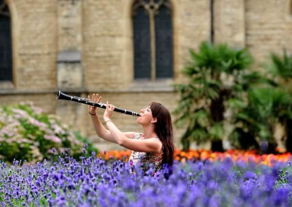 Ruth MacMullen who was born Profoundly deaf, is pictured with her Clarinet at York St John University, York..25th July 2016 ..Picture by Simon Hulme