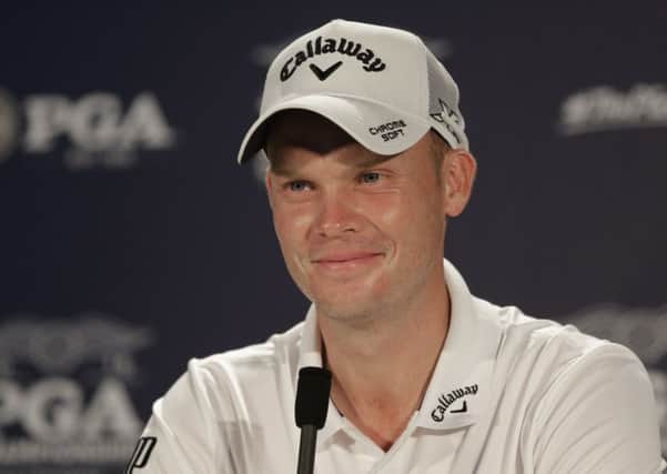 Danny Willett answers questions during a news conference ahead of the US PGA Championship at Baltusrol in Springfield, New Jersey (Picture: Chuck Burton/AP).