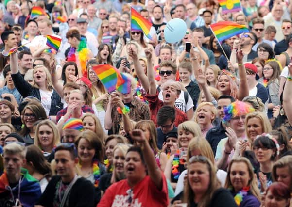 Crowds at the Leeds Pride event in August  2015