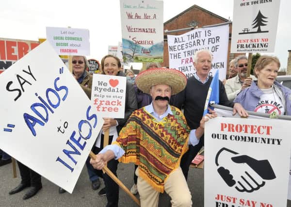 Fracking opponents stage a demonstration in Malton.